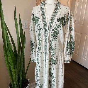Farm Rio Forest Soul Off-White Maxi Dress